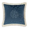 Roberto Cavalli Monogram Decorative Pillow, 24 X 24 In Blue