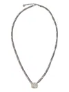 Roberto Cavalli Necklace With Double Chain And Rc Monogram In Metallic