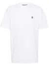 Roberto Cavalli Monogram-embroidered Cotton T-shirt In White