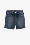 Roberto Cavalli Monogram-embroidered Denim Shorts In Dark Blue
