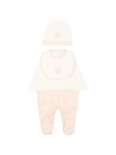 Roberto Cavalli Monogram-embroidery Babygrow Set In Neutral