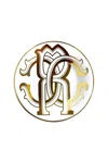 Roberto Cavalli Monogram Gold 2 Bread Plates Set In Gold