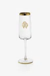 Roberto Cavalli Monogram Gold 2 Champagne Goblets Set In Gold
