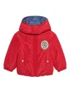 Roberto Cavalli Monogram-patch Hooded Jacket In Red