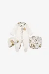Roberto Cavalli Monogram Pattern Cotton Babygrow Set In White
