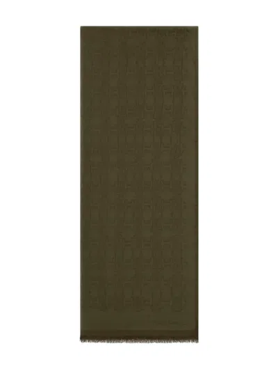 Roberto Cavalli Monogram-pattern Scarf In Green