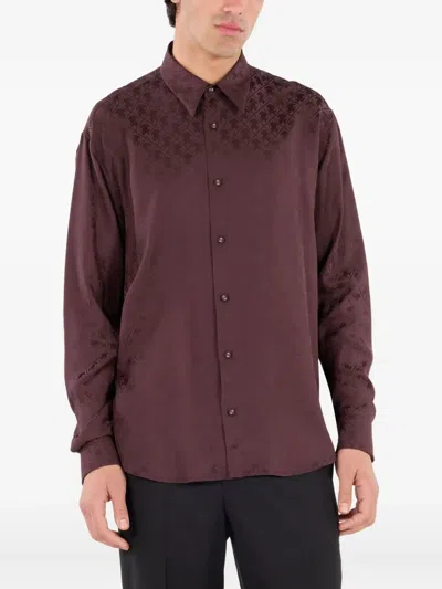 Roberto Cavalli Monogram-pattern Shirt In Purple