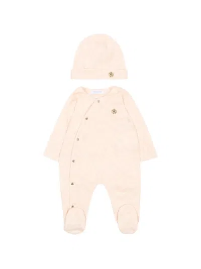 Roberto Cavalli Monogram-print Babygrow Set In Pink