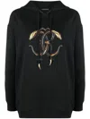 ROBERTO CAVALLI MONOGRAM-PRINT DRAWSTRING HOODIE