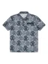 Roberto Cavalli Monogram-print Polo Shirt In Blue