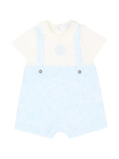 Roberto Cavalli Babies' Monogram-print Shorties In Blue