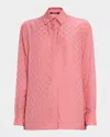Roberto Cavalli Monogram Silk Jacquard Button-down Shirt