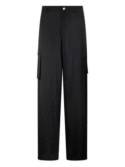 Roberto Cavalli Monogram Trousers In Black