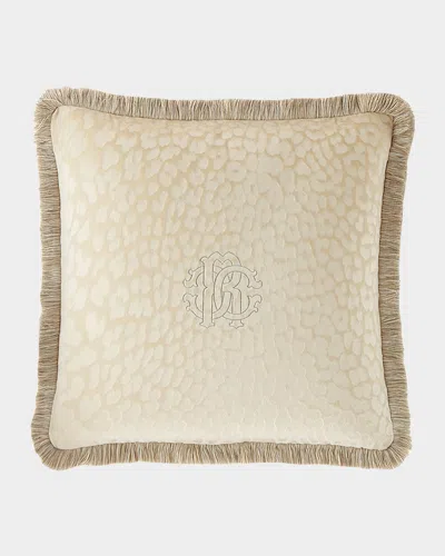 Roberto Cavalli Monogram Velvet Pillow, 24"sq.