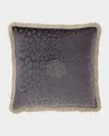 Roberto Cavalli Monogram Velvet Pillow, 24"sq. In Grey