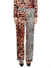 Roberto Cavalli Animal Print Wide Leg Trousers In Pink