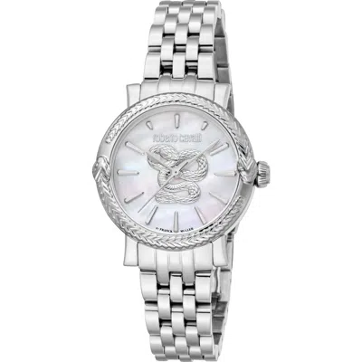 Roberto Cavalli By Franck Muller Mother-of-pearl Bracelet Watch, 30mm In Silver