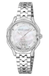 Roberto Cavalli By Franck Muller Mother-of-pearl Bracelet Watch, 32mm In Silver