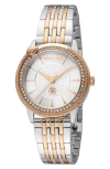 Roberto Cavalli Mother-of-pearl Dial Bracelet Watch, 32mm In Two Tone Silver & Rose Gold