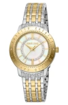Roberto Cavalli By Franck Muller Mother-of-pearl Dial Watch, 32mm In Two Tone Silver & Gold