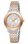 Roberto Cavalli By Franck Muller Mother-of-pearl Dial Watch, 32mm In Two Tone Silver & Rose Gold