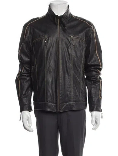 Pre-owned Roberto Cavalli Moto Jacket In Gray
