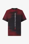 Roberto Cavalli Mottled Effect T-shirt With Dragons And Logo In Red