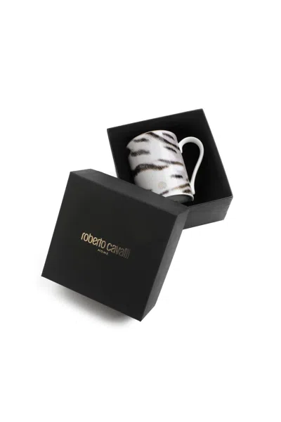 Roberto Cavalli Mug Tiger Collection In Black/white