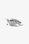 Roberto Cavalli Mules With Knotted Detail In Argento/palladio