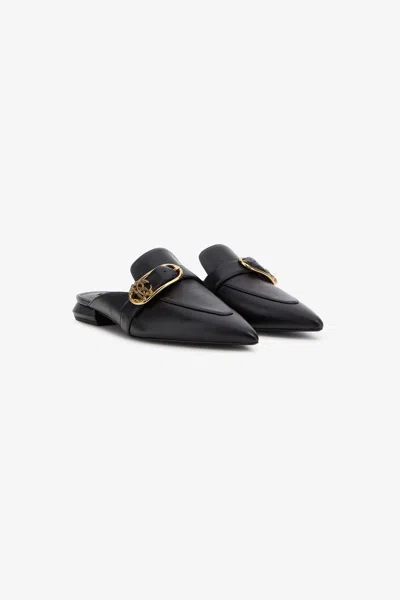 Roberto Cavalli Mules With Logo In Black
