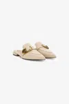 Roberto Cavalli Mules With Logo In Ivory