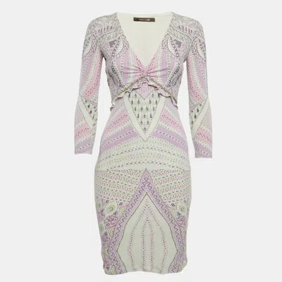 Pre-owned Roberto Cavalli Multicolor Jersey Chain Detail Mini Dress S