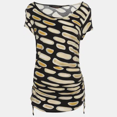 Pre-owned Roberto Cavalli Multicolor Jersey Ruched Top L