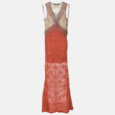 Pre-owned Roberto Cavalli Multicolor Lamé Fabric Dress S