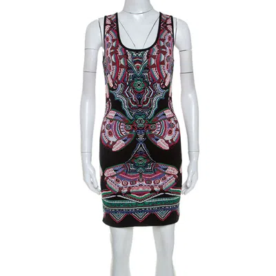 Roberto Cavalli Multicolor Lurex Jacquard Knit Sleeveless Dress