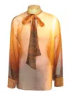 Roberto Cavalli Multicolor Orange Sunset Blouse In Orange