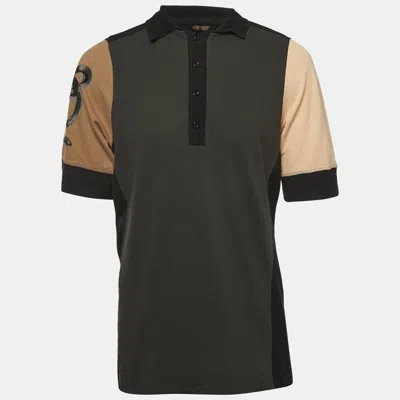 Pre-owned Roberto Cavalli Multicolor Patterned Cotton Polo T-shirt 4xl