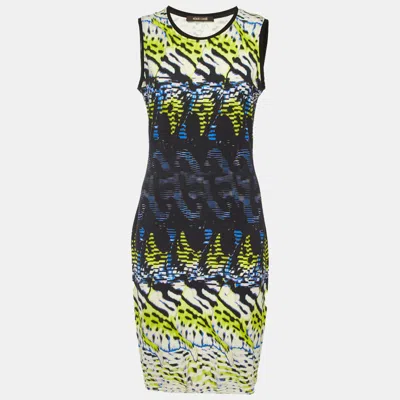 Pre-owned Roberto Cavalli Multicolor Printed Crepe Sleeveless Dress M