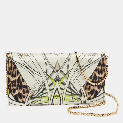 Pre-owned Roberto Cavalli Multicolor Printed Fabric Chain Clutch