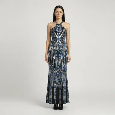 Pre-owned Roberto Cavalli Multicolor Printed Jersey Maxi Dress L
