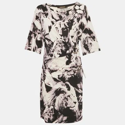 Pre-owned Roberto Cavalli Multicolor Printed Jersey Midi Dress L