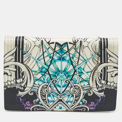 Pre-owned Roberto Cavalli Multicolor Printed Satin Chain Clutch