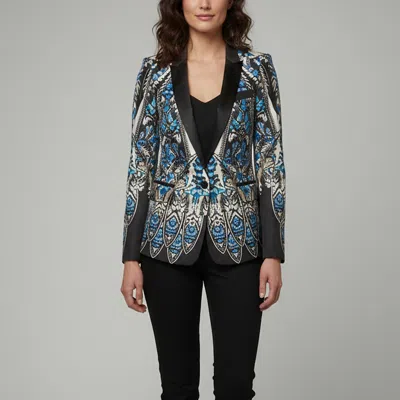 Pre-owned Roberto Cavalli Multicolor Printed Satin Tailored Blazer S