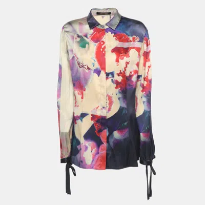 Roberto Cavalli Multicolor Printed Silk Shirt