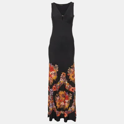 Roberto Cavalli Multicolor Stretch Jersey Knit Maxi Dress