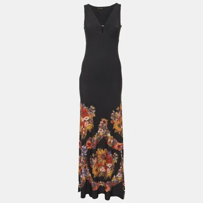 Pre-owned Roberto Cavalli Multicolor Stretch Jersey Knit Maxi Dress S