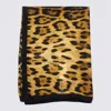 Roberto Cavalli Animal Print Lightweight Rectangular Scarf Soft Texture In Yellow