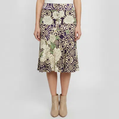 Pre-owned Roberto Cavalli Multicolour Floral Print Stretch Silk Flared Mini Skirt S