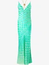 Shop Roberto Cavalli Necklace-detail Maxi Dress In Green