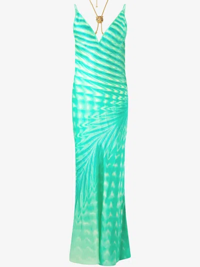 ROBERTO CAVALLI NECKLACE-DETAIL MAXI DRESS